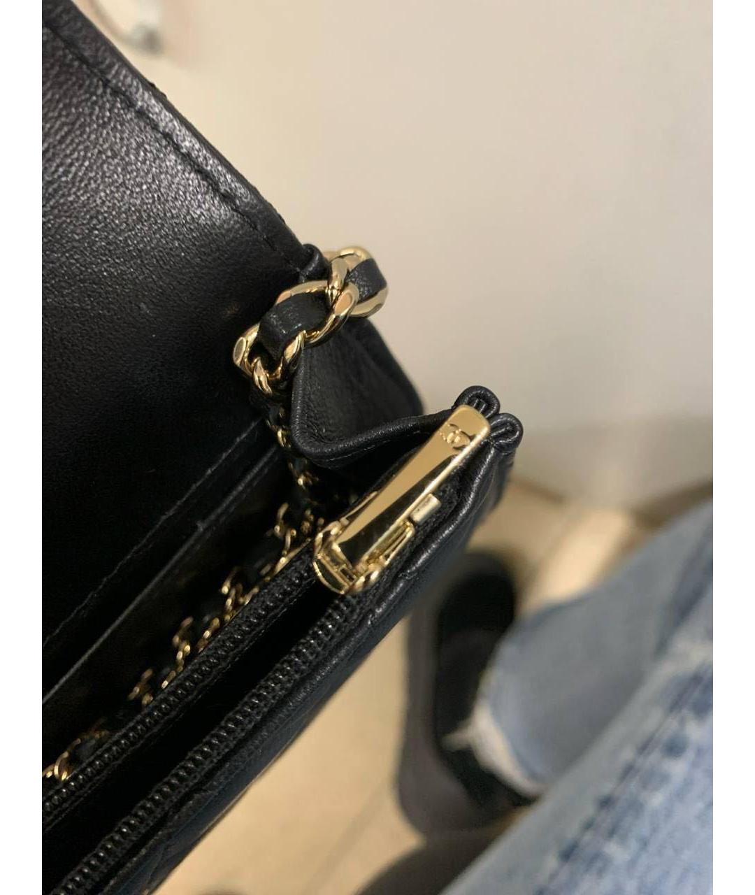 CHANEL Черная кожаная сумка через плечо, фото 5