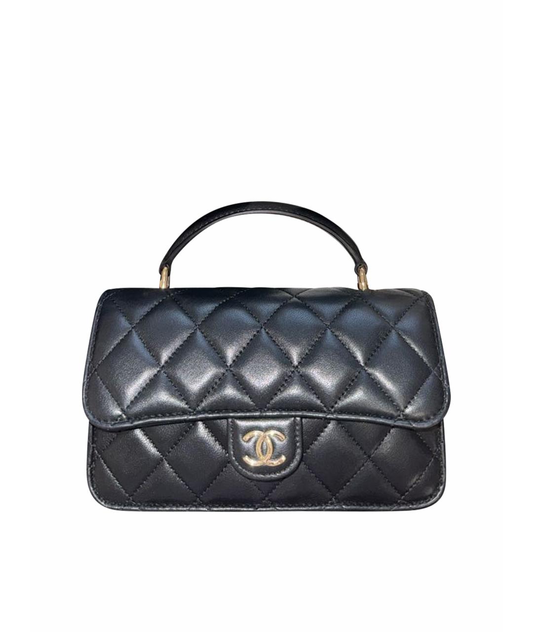CHANEL Черная кожаная сумка через плечо, фото 1