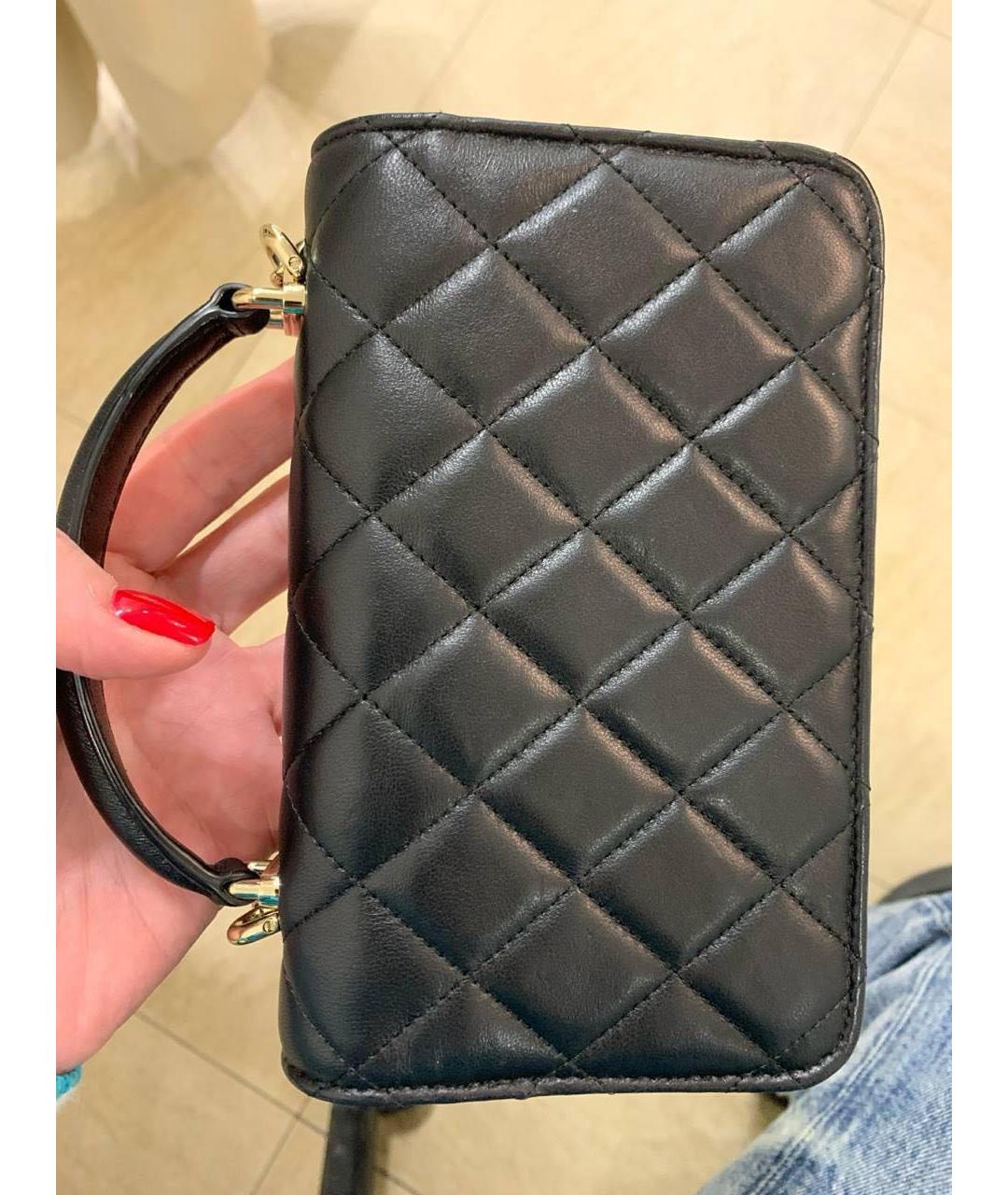 CHANEL Черная кожаная сумка через плечо, фото 3
