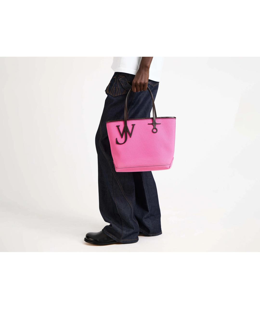 J.W.ANDERSON Розовая тканевая сумка тоут, фото 3