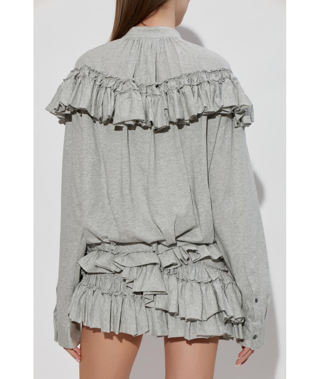 DRIES VAN NOTEN Серая хлопковая блузы, фото 5