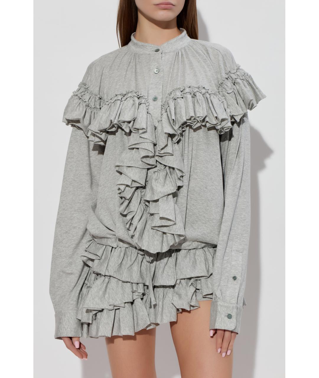 DRIES VAN NOTEN Серая хлопковая блузы, фото 3