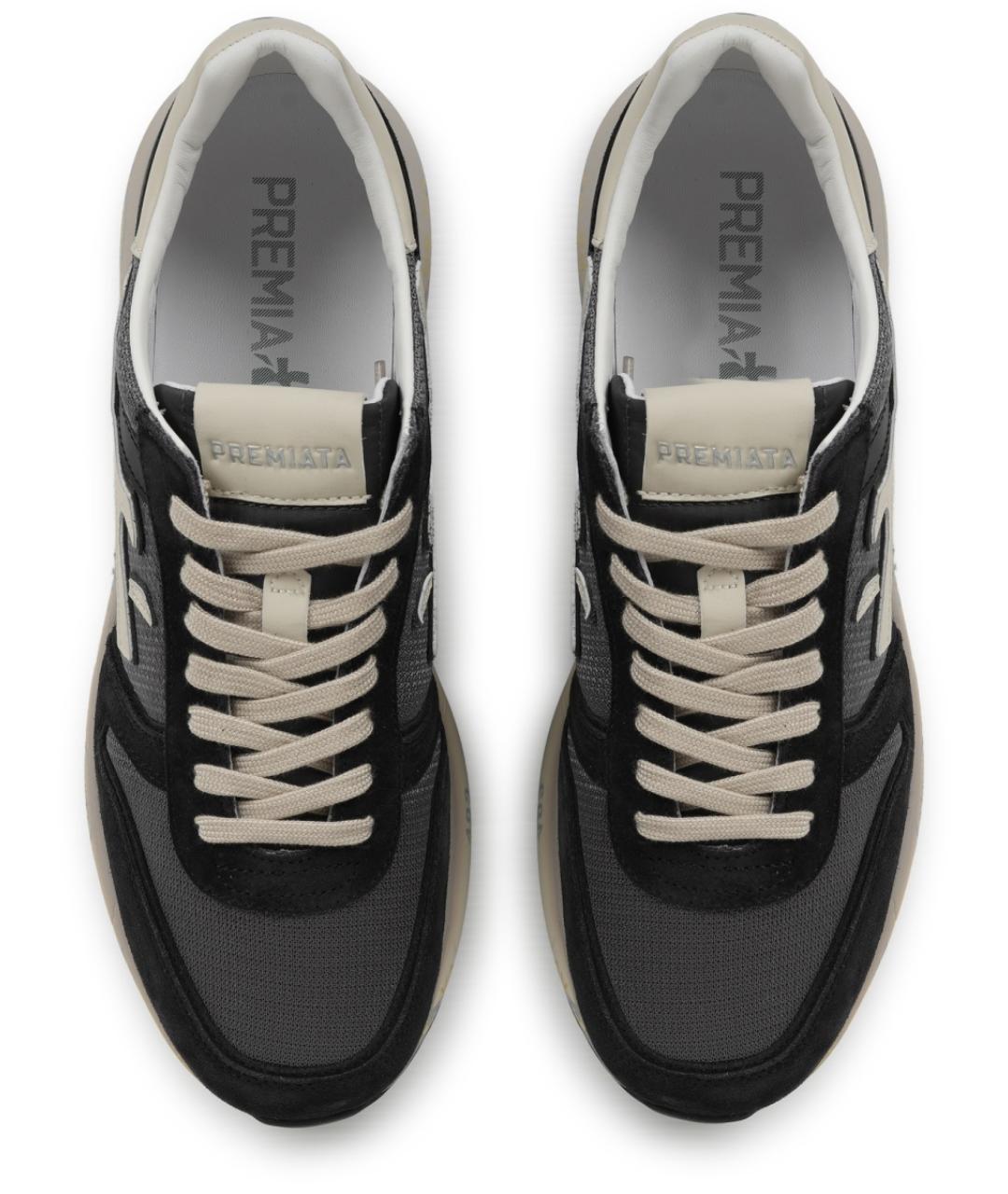 PREMIATA Черные замшевые низкие кроссовки / кеды, фото 5