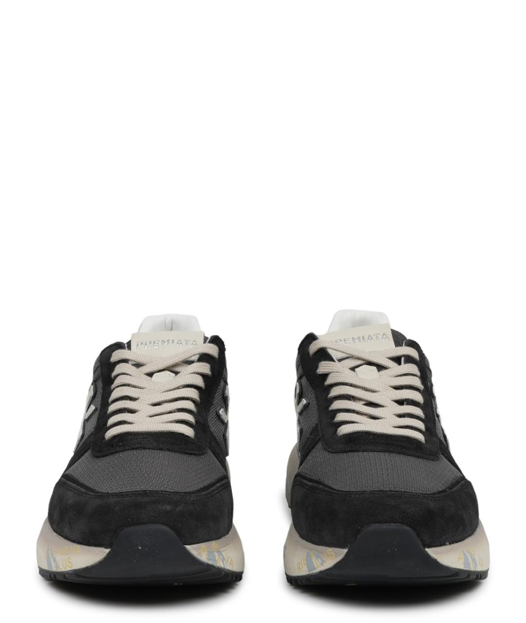 PREMIATA Черные замшевые низкие кроссовки / кеды, фото 3