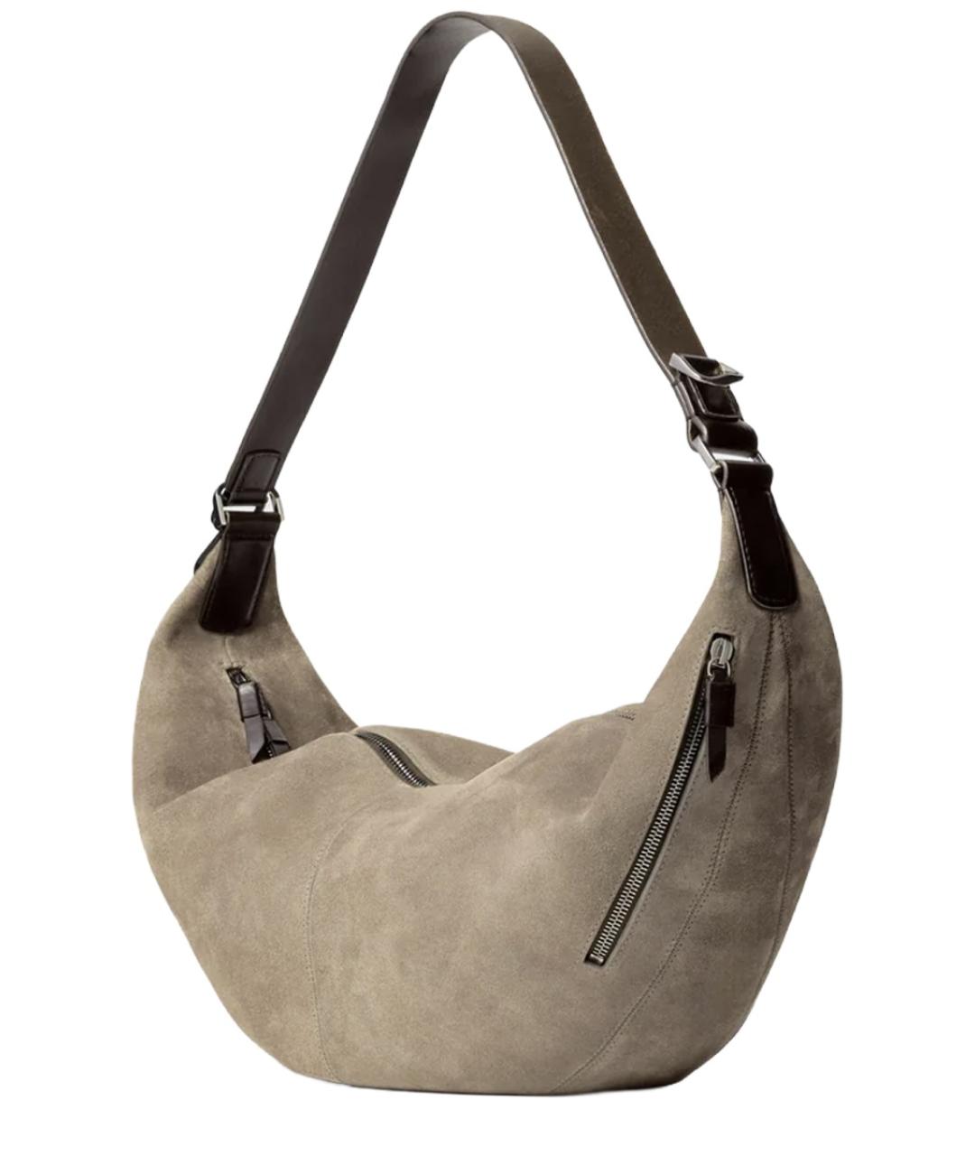 LEMAIRE Бежевая замшевая сумка через плечо, фото 3