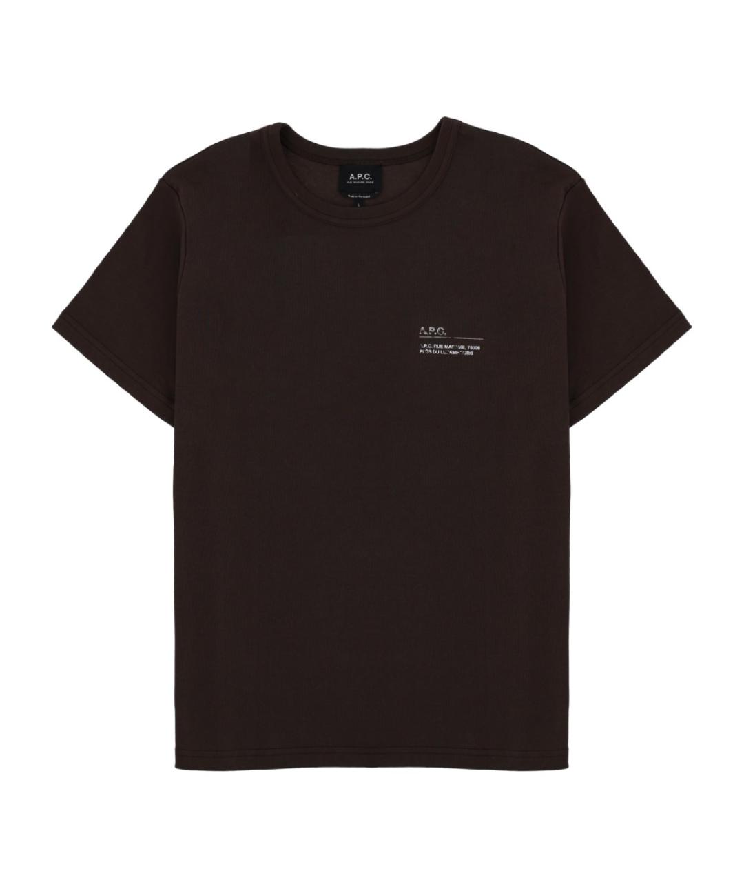 A.P.C. Коричневая хлопковая футболка, фото 1