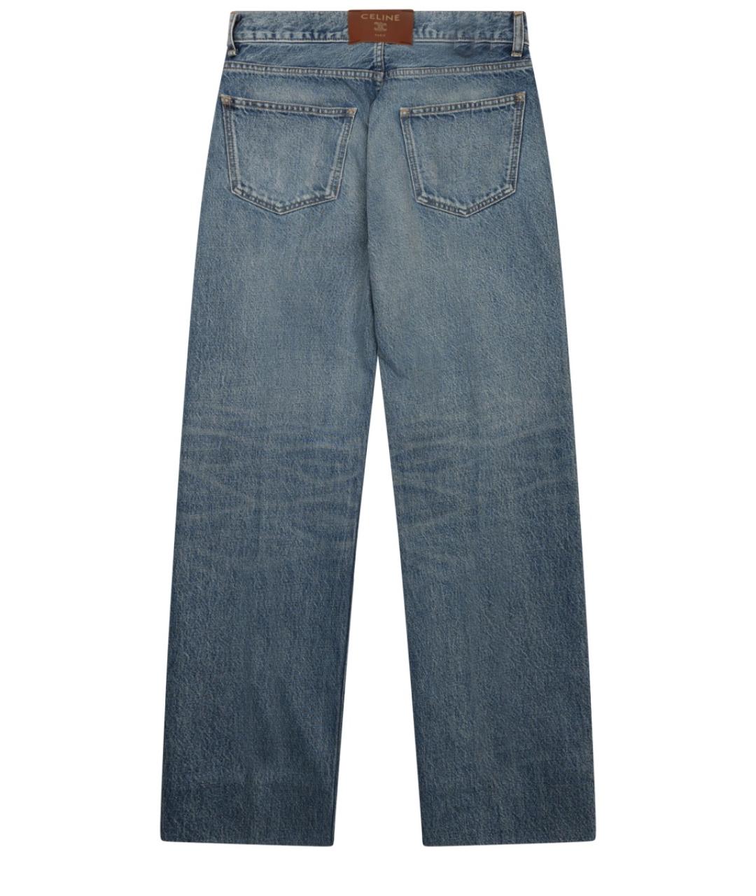 CELINE Синие хлопковые прямые джинсы, фото 2