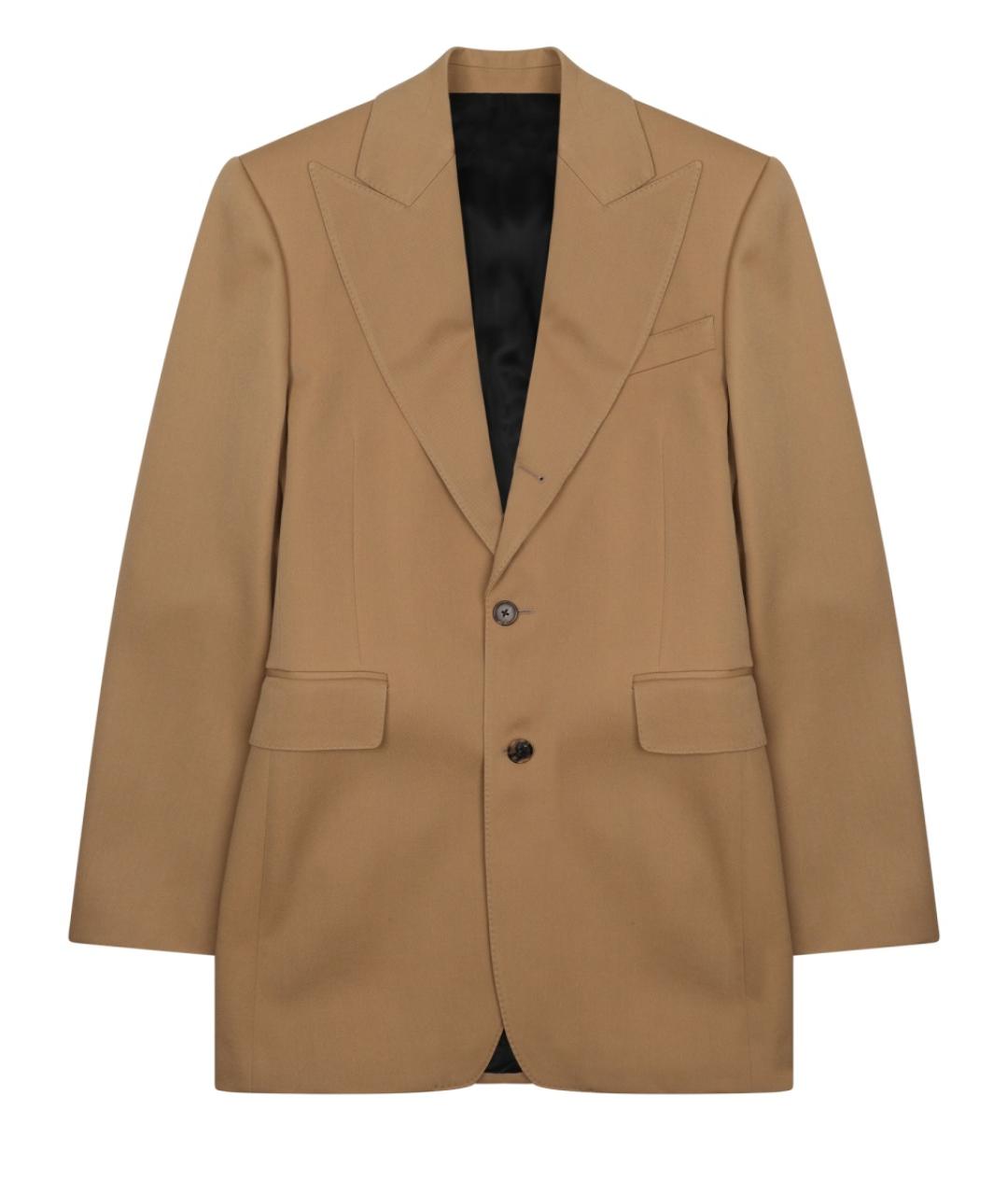 CELINE Бежевый шерстяной жакет/пиджак, фото 1