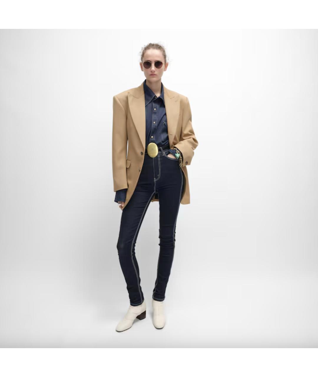 CELINE Бежевый шерстяной жакет/пиджак, фото 3