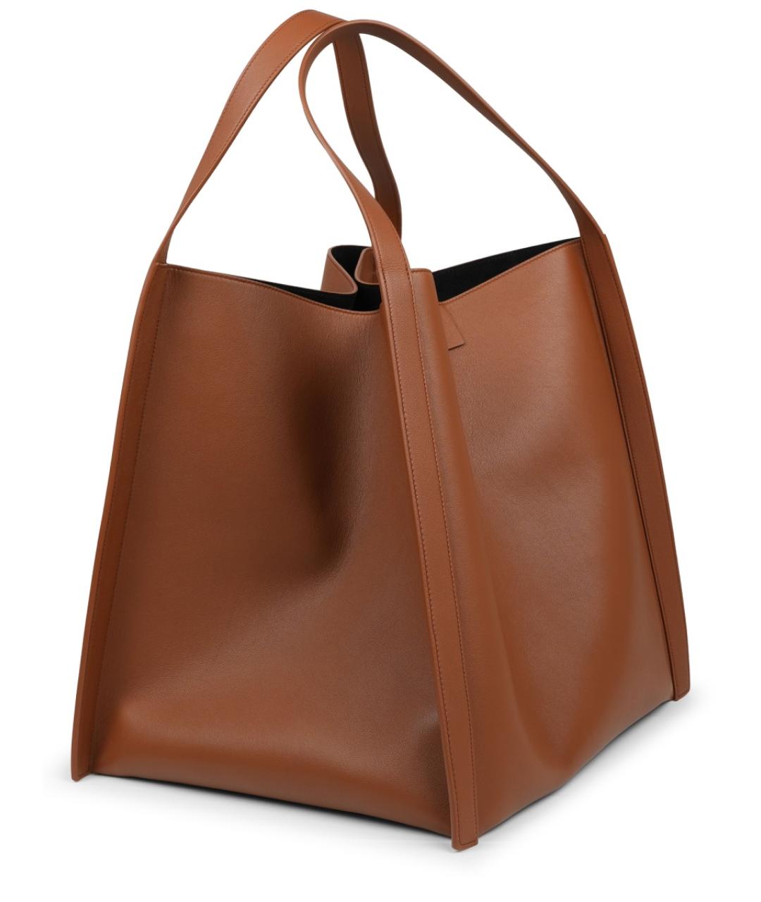 CELINE Коричневая кожаная сумка тоут, фото 2