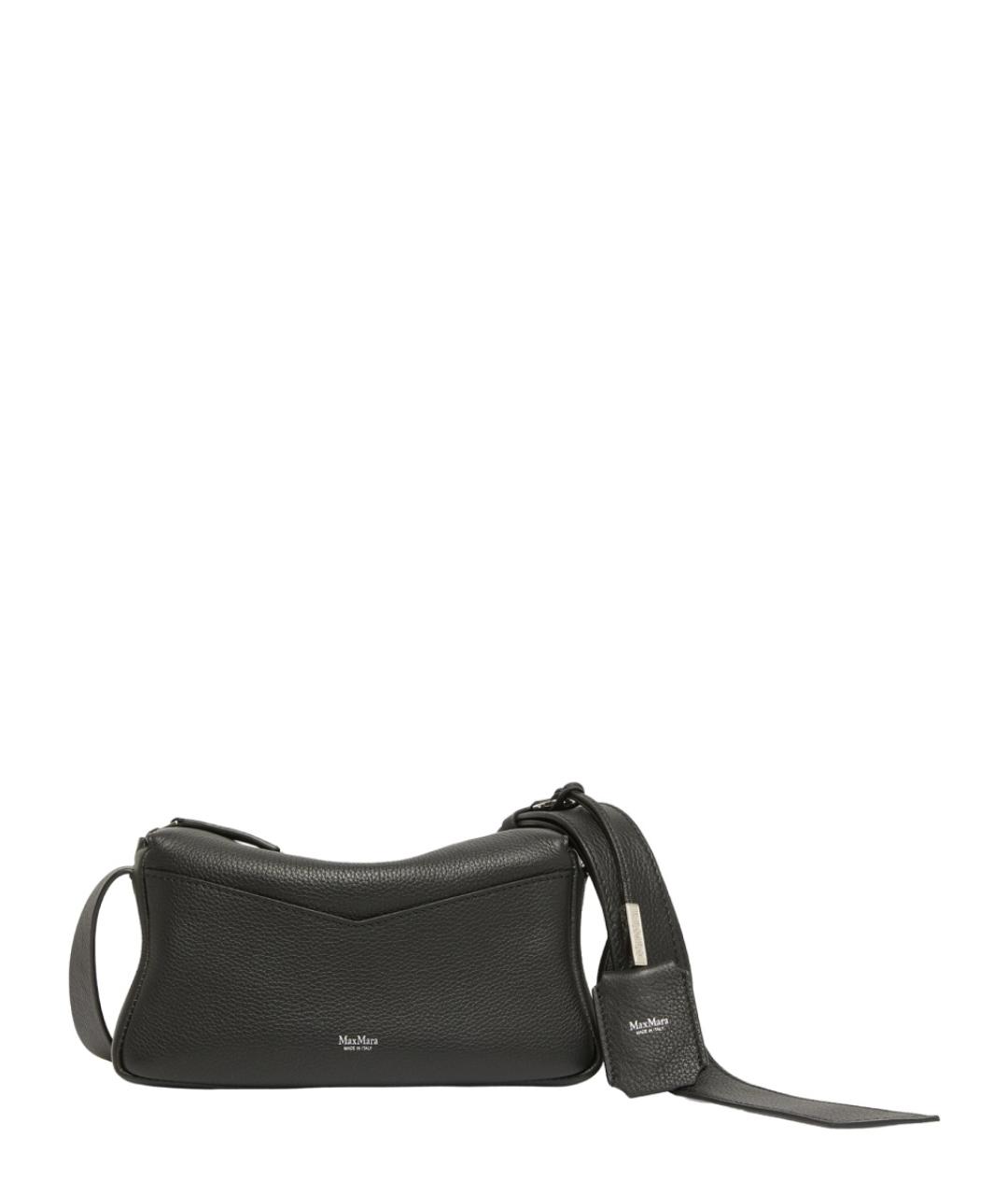 MAX MARA Черная кожаная сумка через плечо, фото 1
