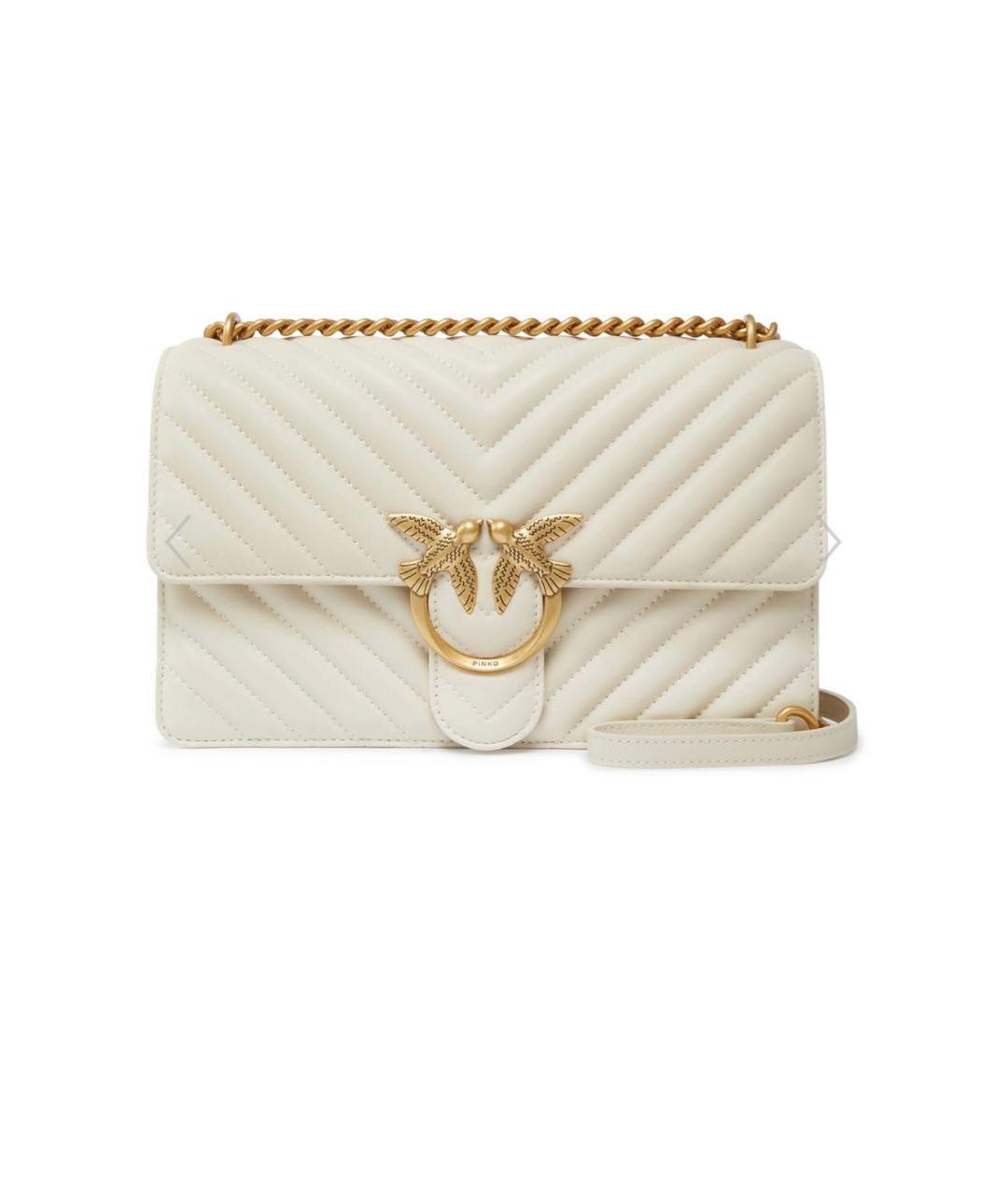 PINKO Белая кожаная сумка через плечо, фото 8