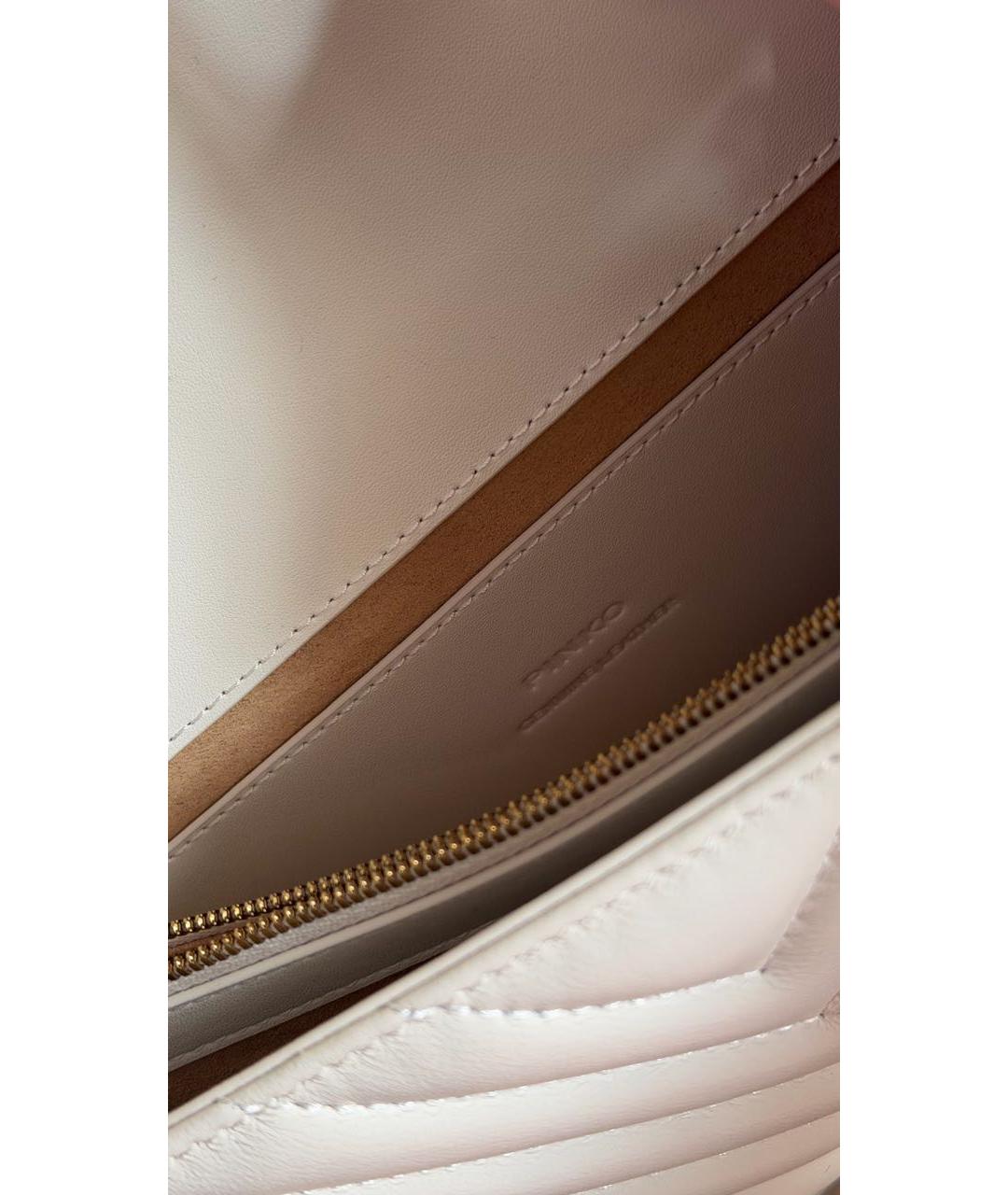 PINKO Белая кожаная сумка через плечо, фото 7