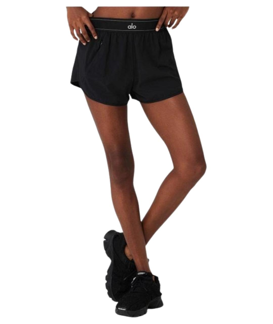 ALO YOGA Черная полиэстеровая юбка-шорты, фото 3