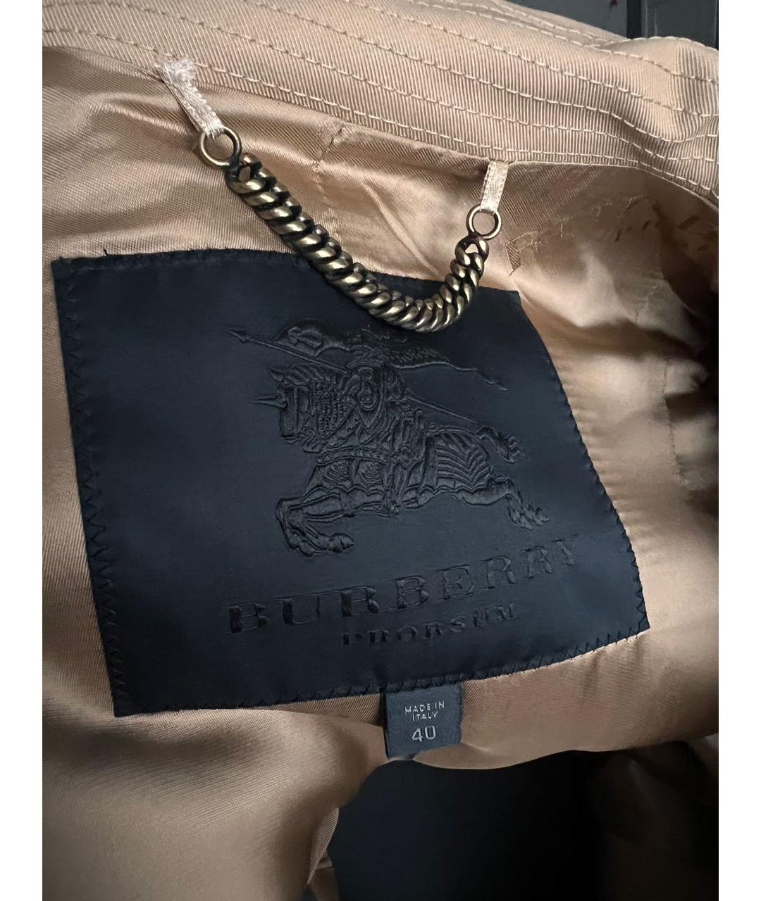 BURBERRY Коричневый хлопковый тренч/плащ, фото 3