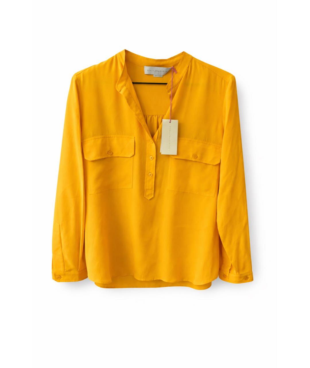 STELLA MCCARTNEY Оранжевая шифоновая блузы, фото 4