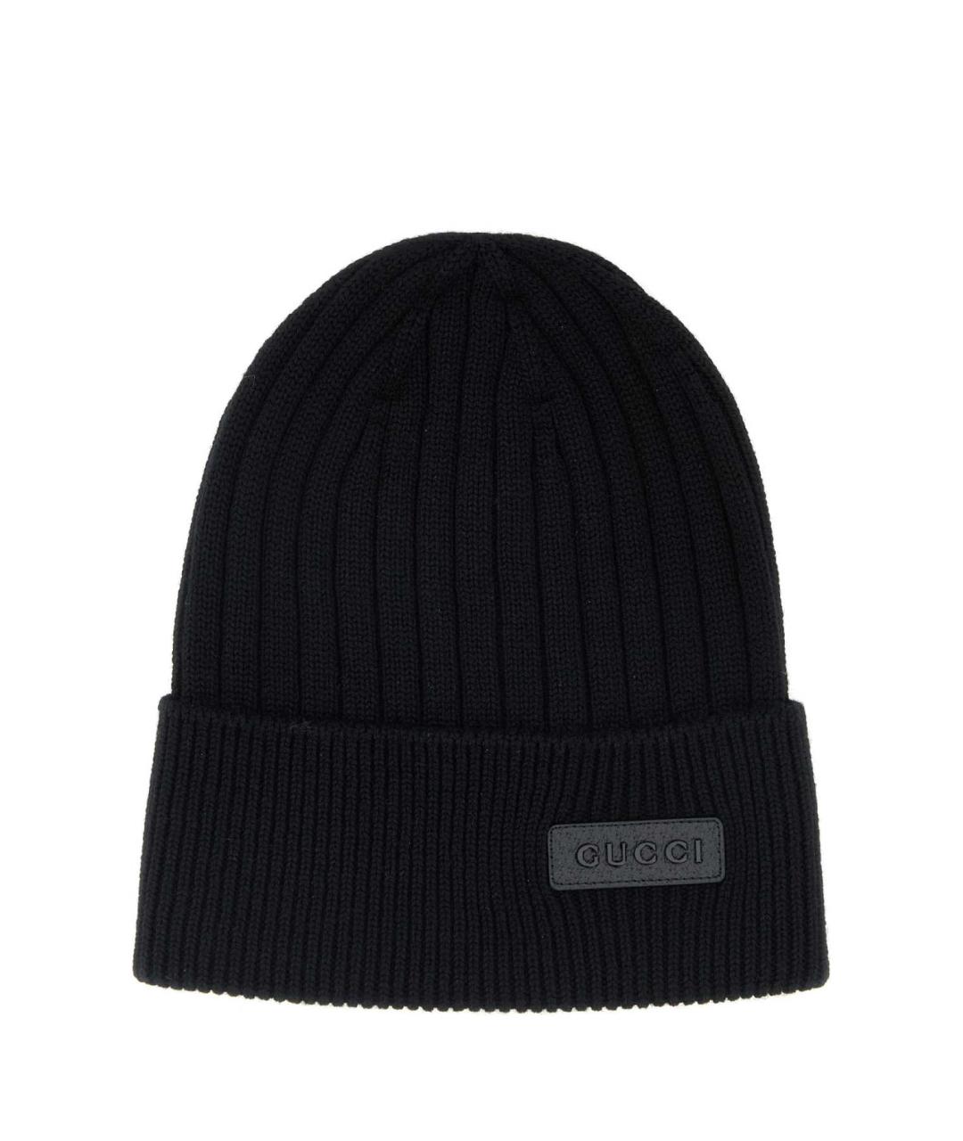 GUCCI Черная шерстяная шапка, фото 1