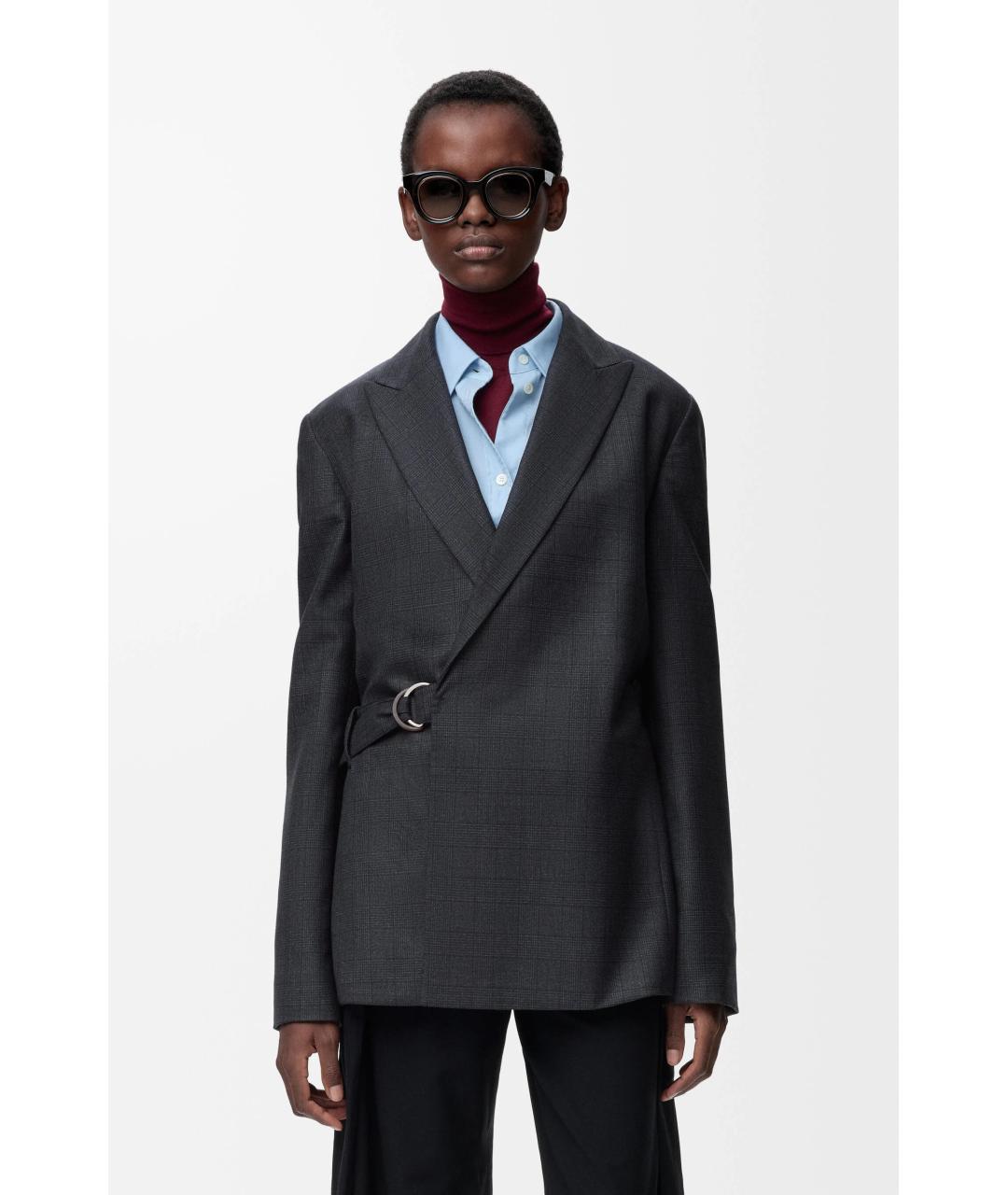 LOEWE Серый шерстяной жакет/пиджак, фото 4