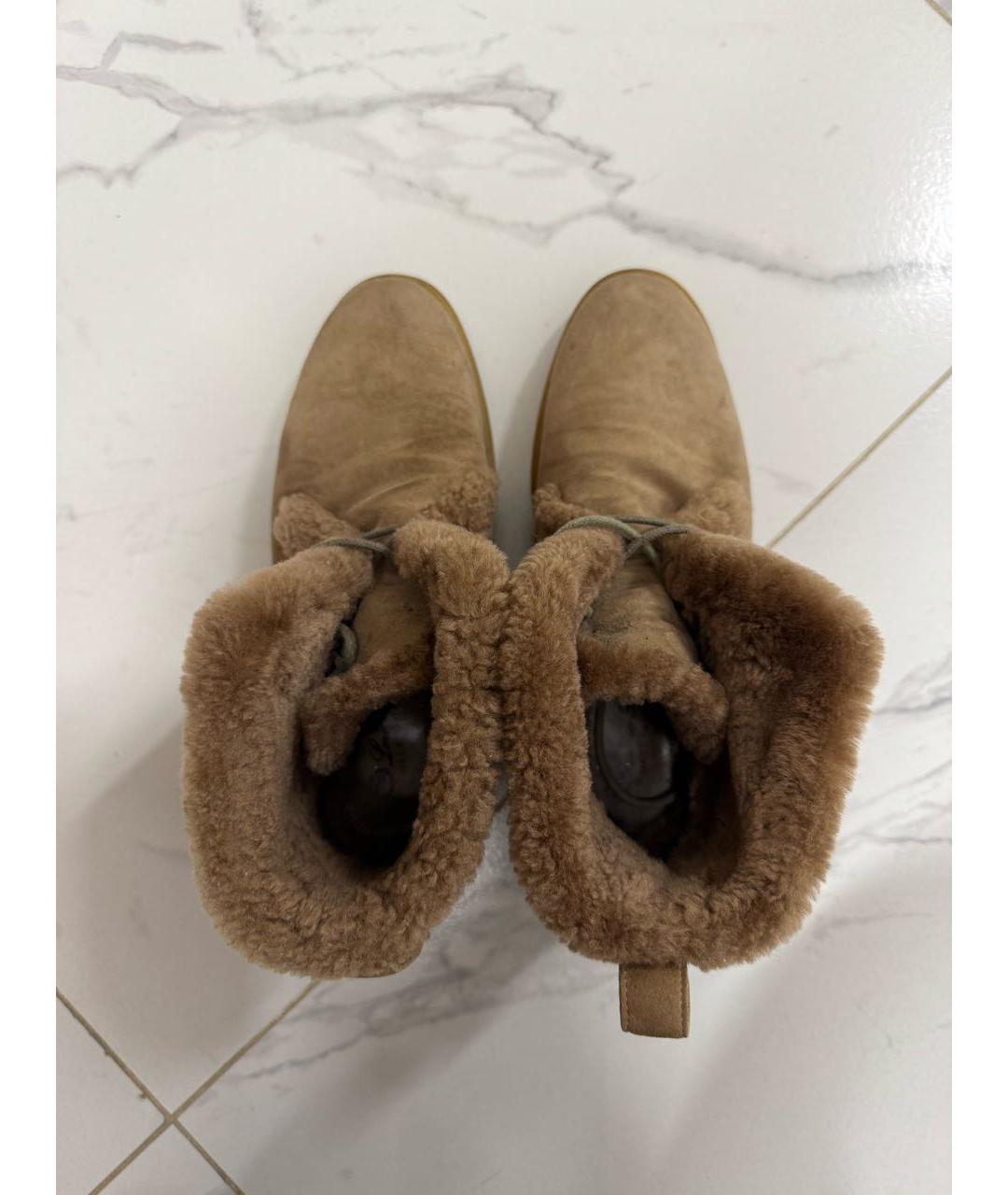 LORO PIANA Коричневые замшевые ботинки, фото 2