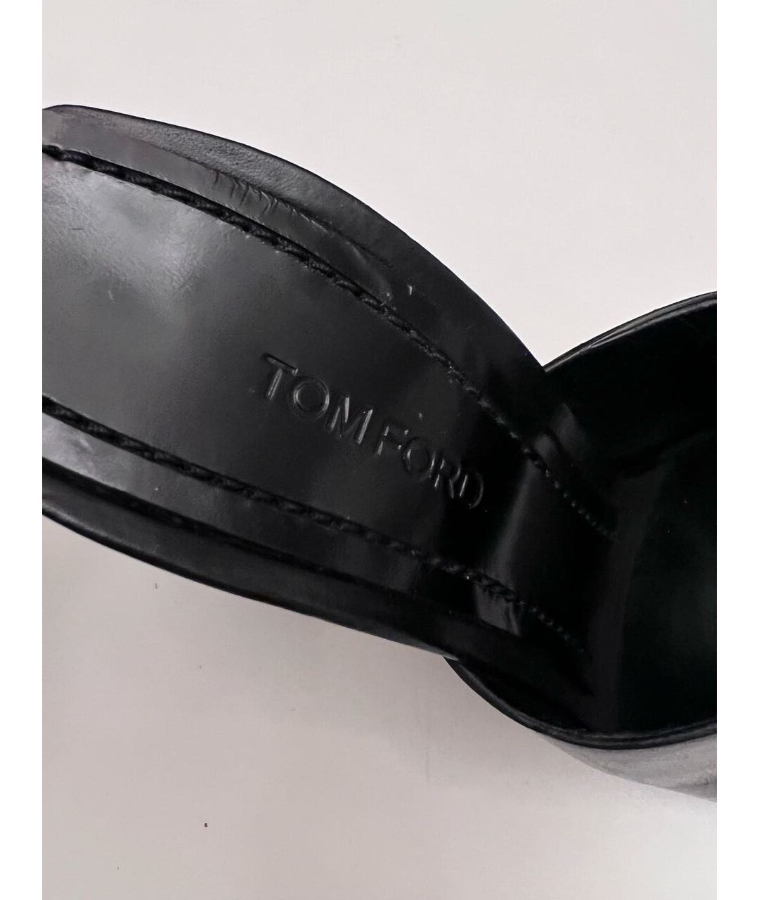 TOM FORD Черные кожаные босоножки, фото 6