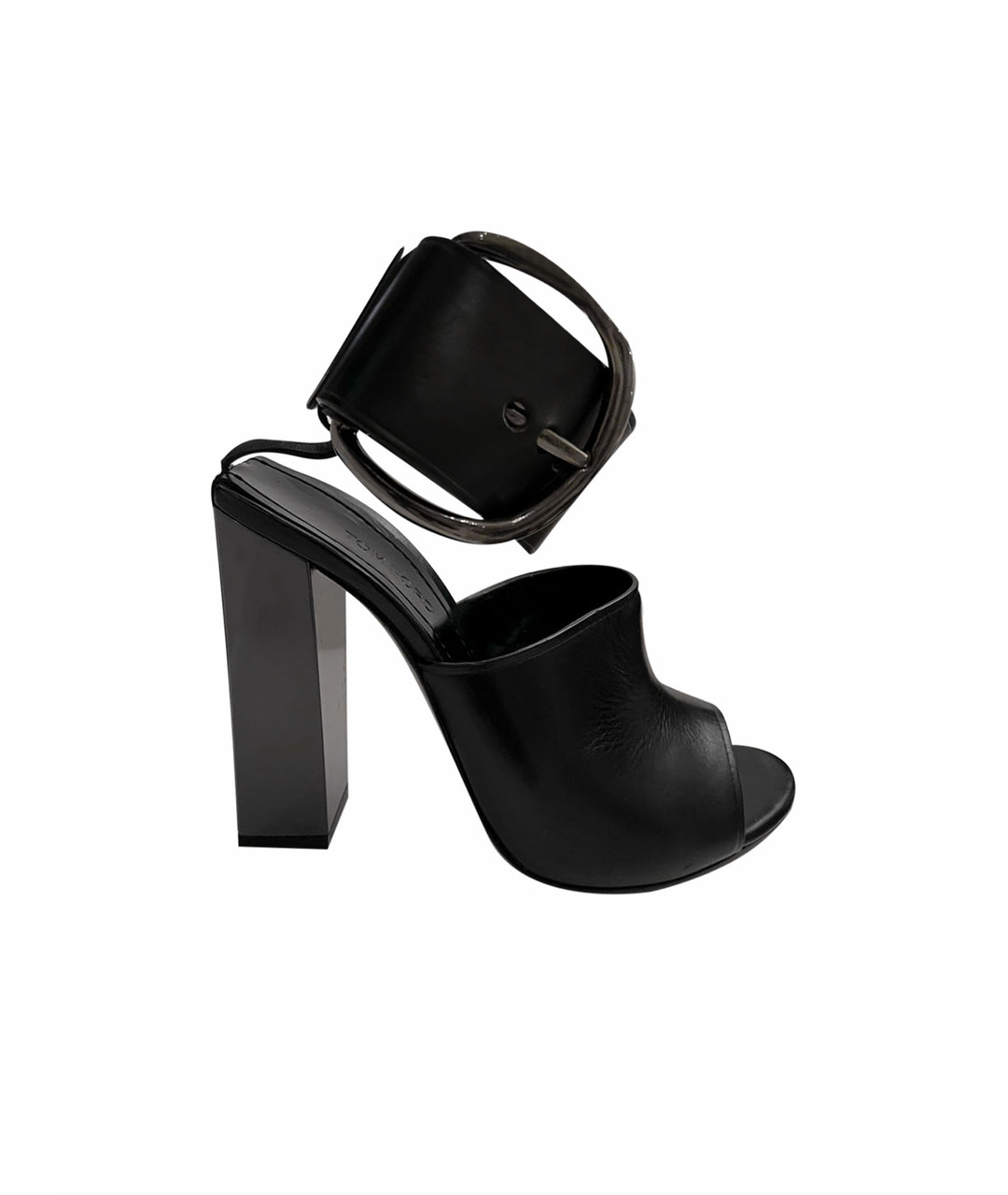 TOM FORD Черные кожаные босоножки, фото 1