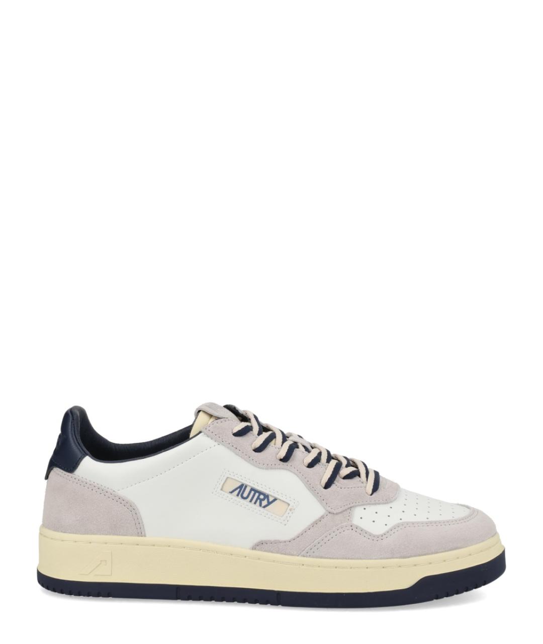 AUTRY Белые кожаные низкие кроссовки / кеды, фото 1