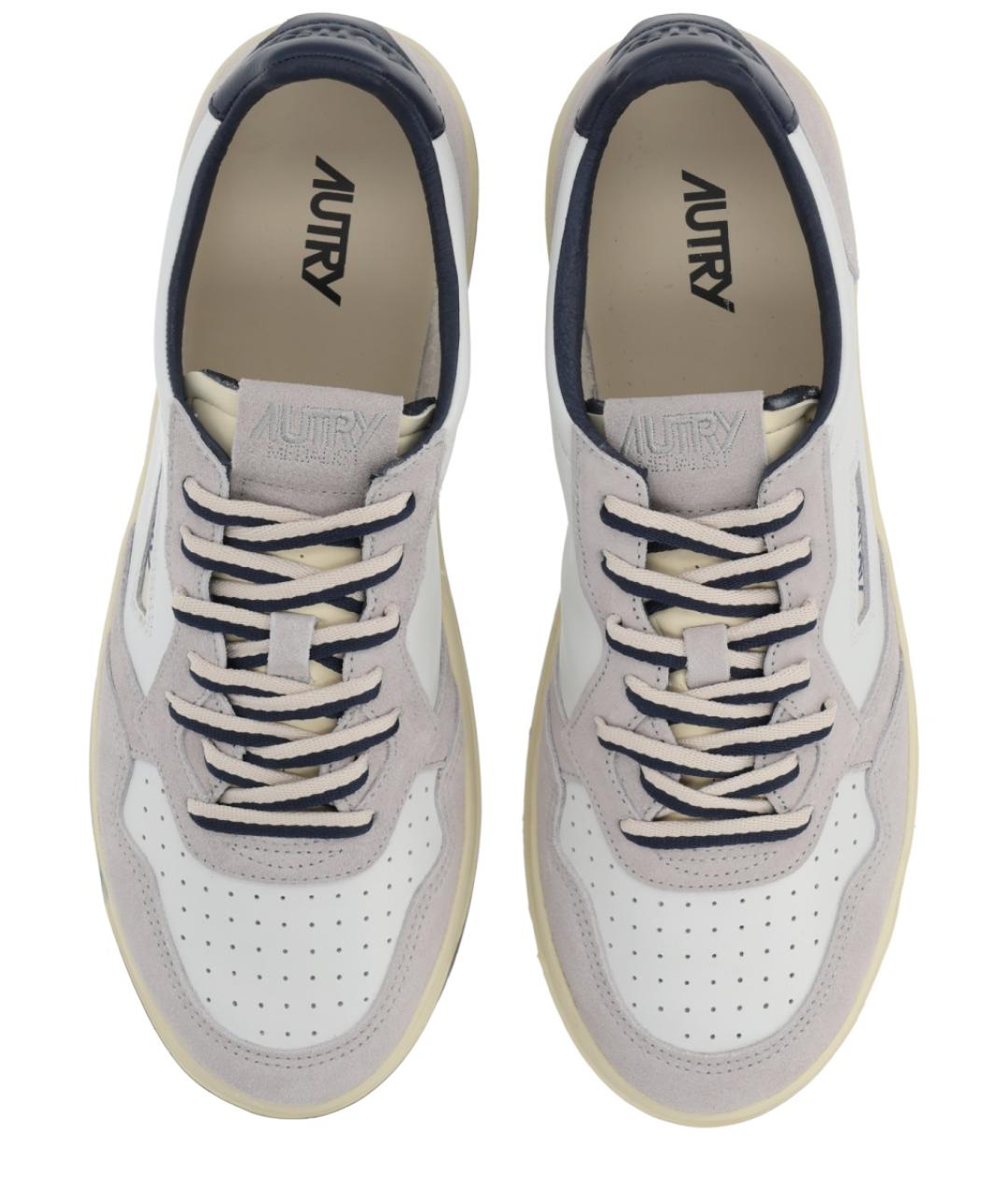 AUTRY Белые кожаные низкие кроссовки / кеды, фото 5