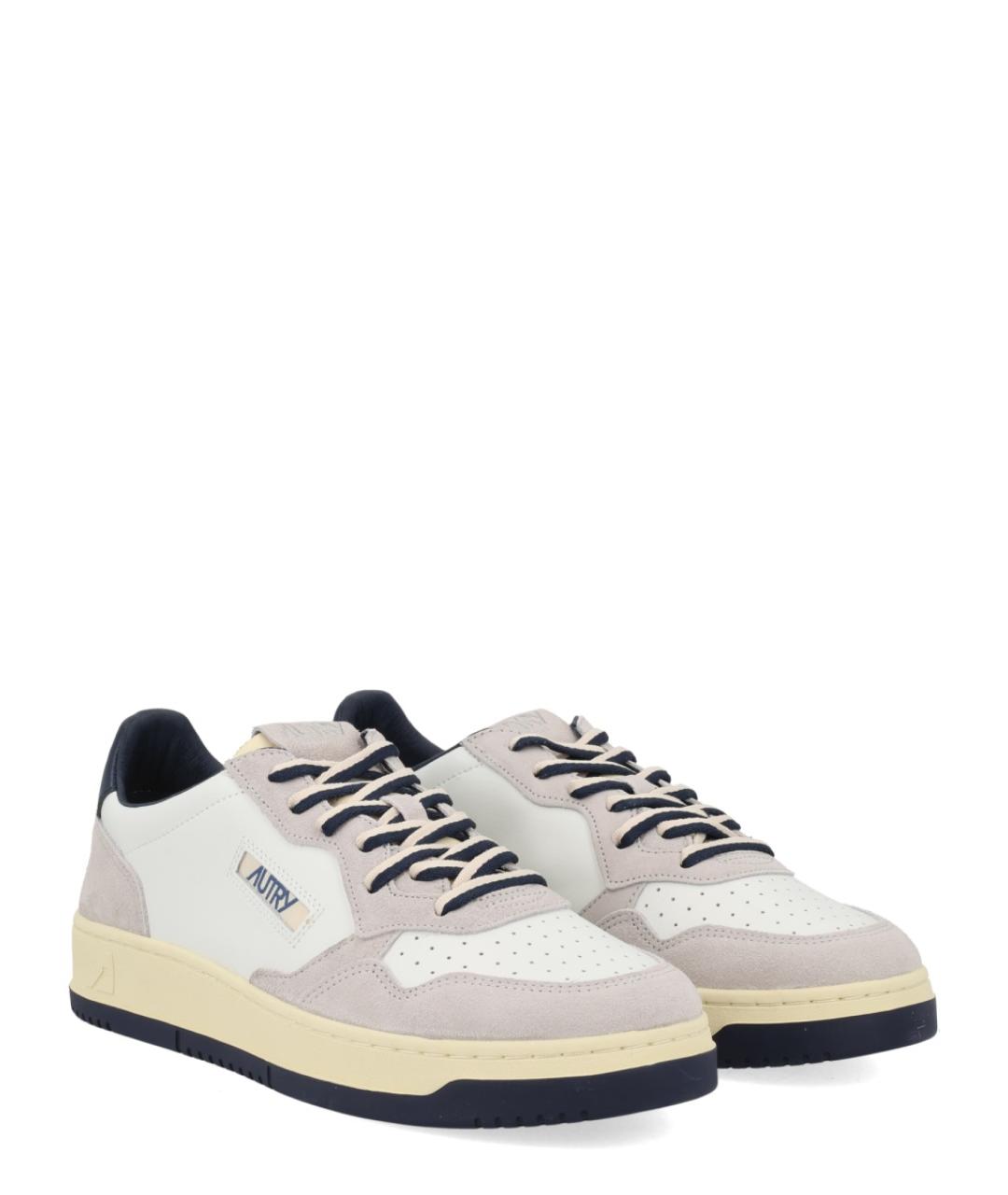 AUTRY Белые кожаные низкие кроссовки / кеды, фото 2