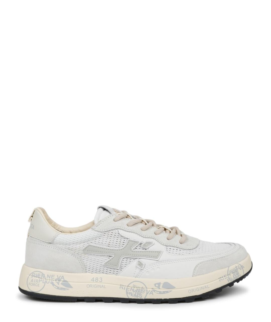 PREMIATA Белые кожаные низкие кроссовки / кеды, фото 1