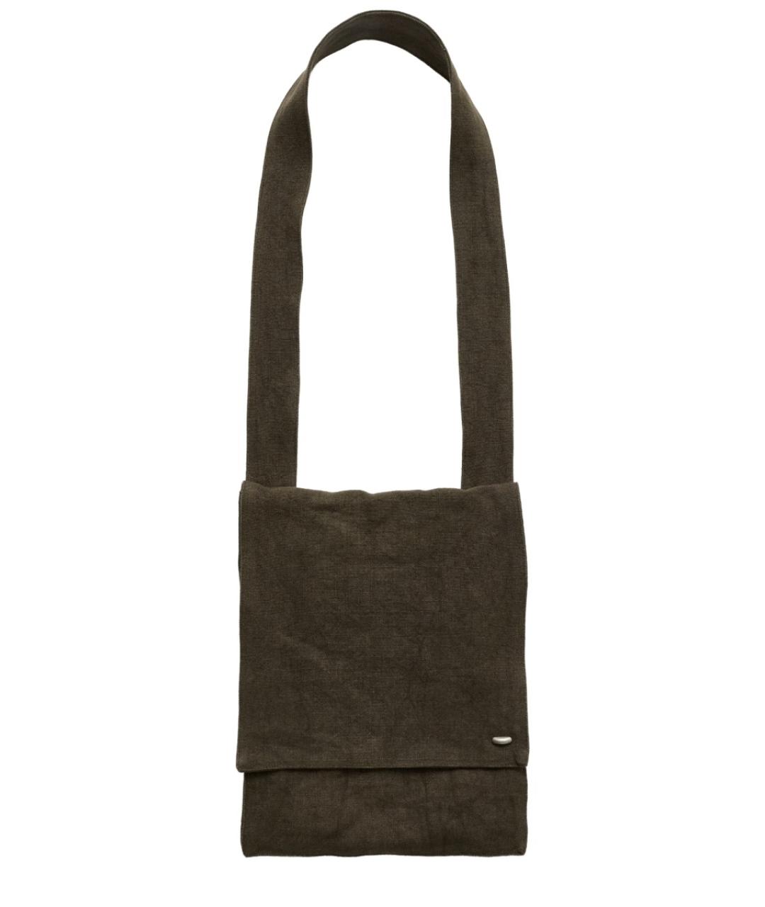 OUR LEGACY Зеленая льняная сумка на плечо, фото 1