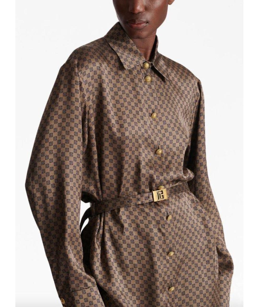 BALMAIN Коричневая вискозная блузы, фото 3