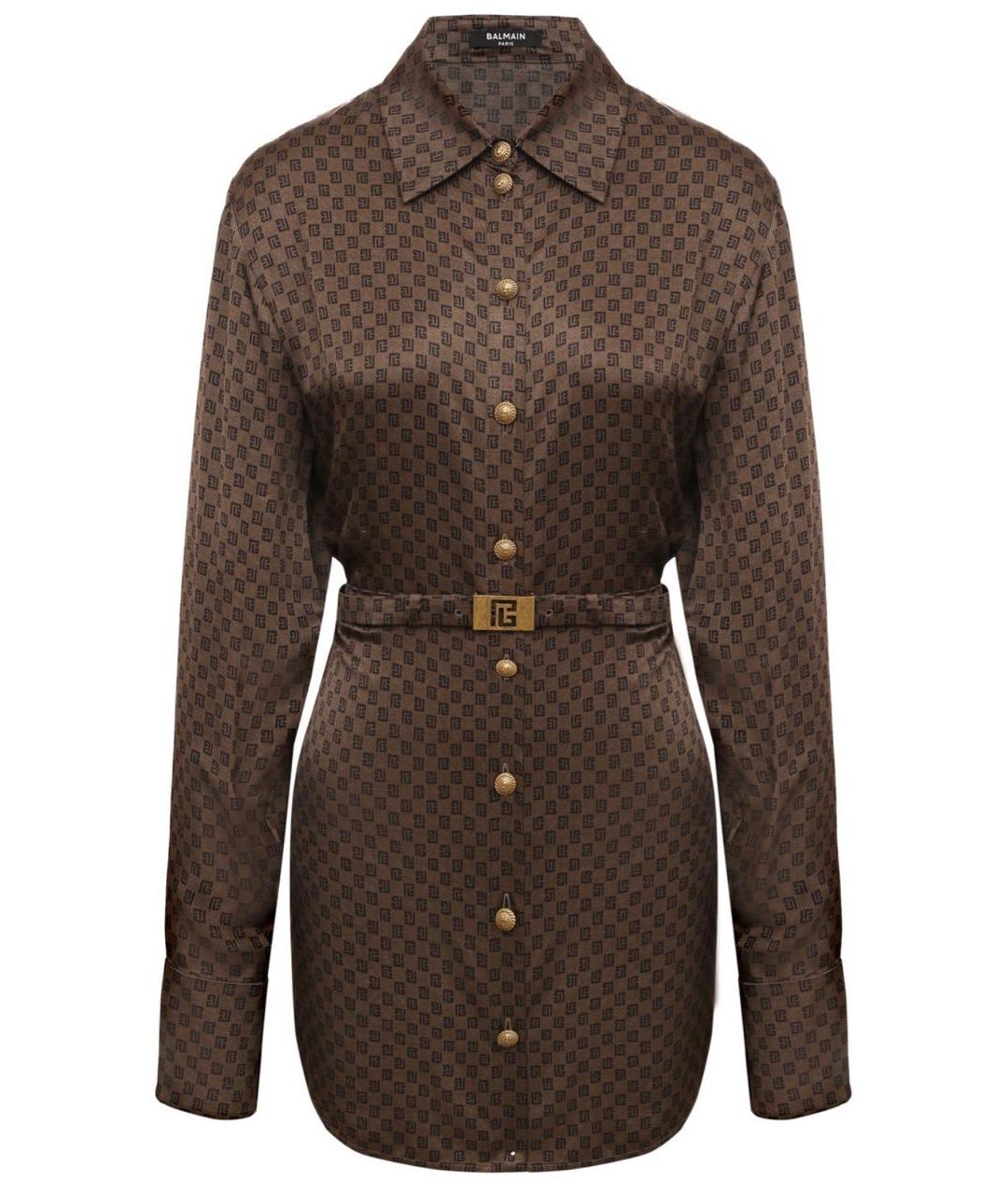 BALMAIN Коричневая вискозная блузы, фото 1