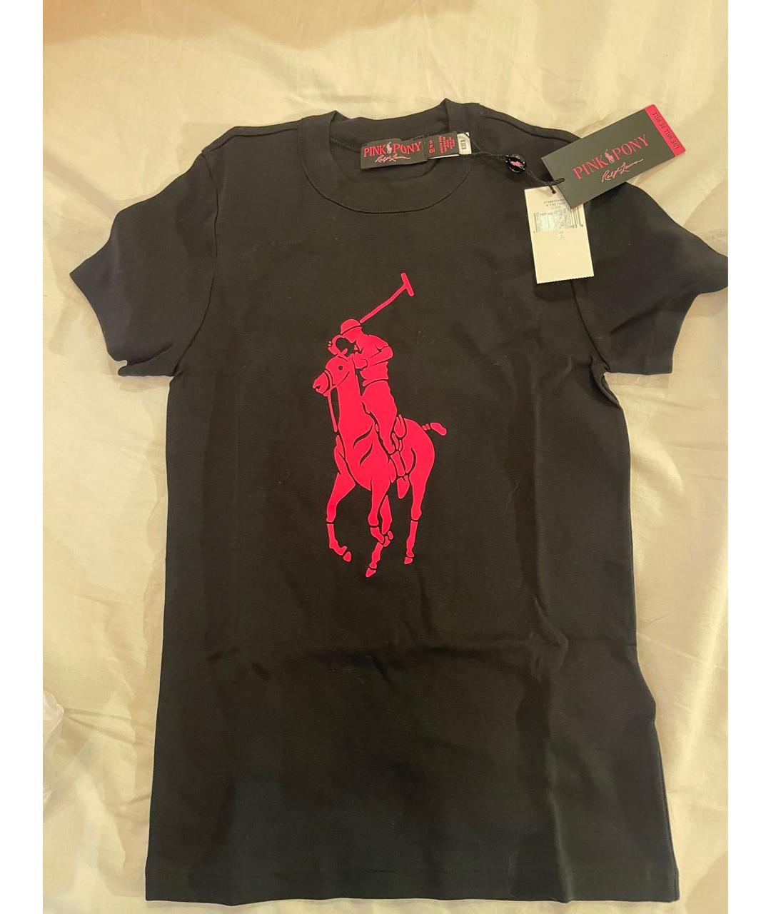 RALPH LAUREN Черная хлопковая футболка, фото 3