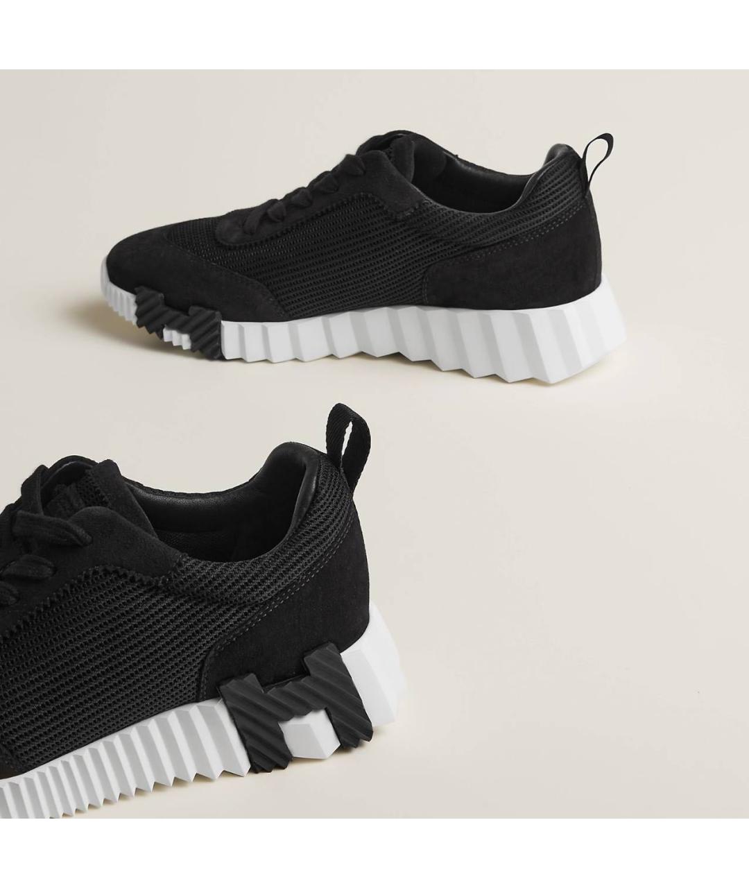 HERMES Черные текстильные кроссовки, фото 5