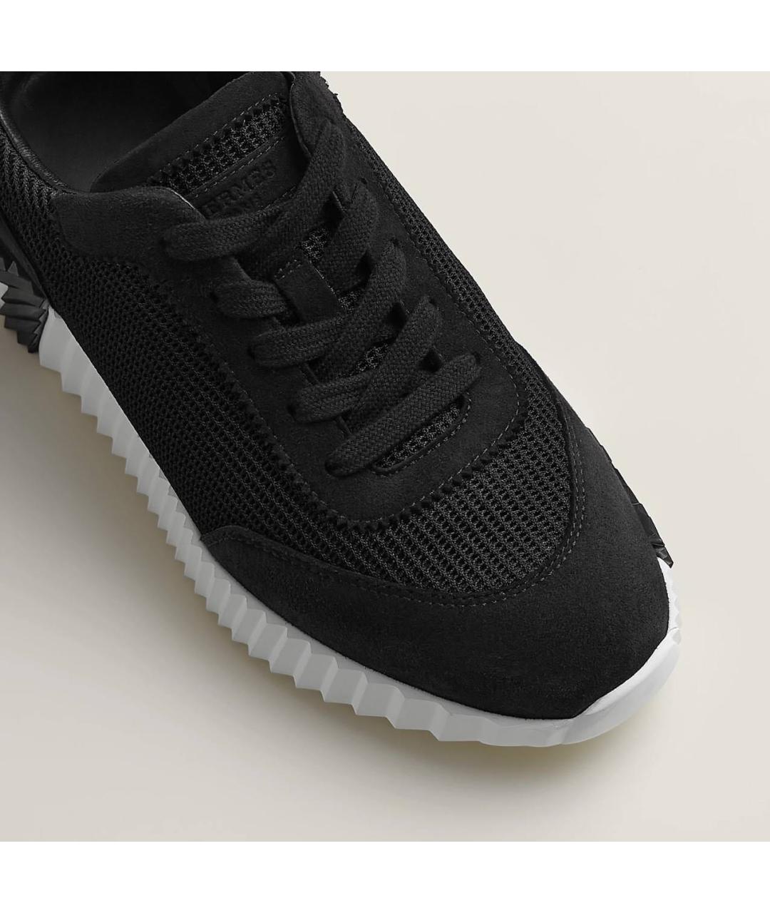 HERMES Черные текстильные кроссовки, фото 6