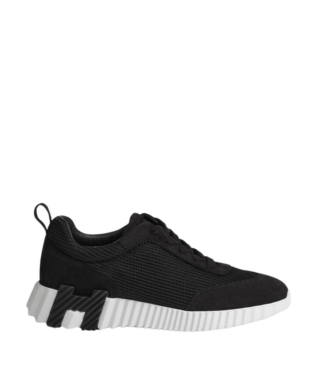 HERMES Черные текстильные кроссовки, фото 1