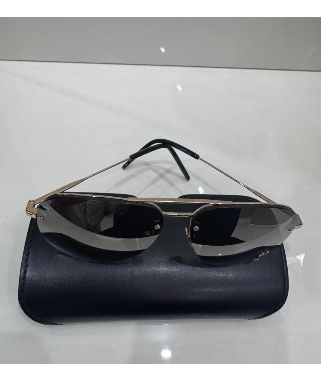 SAINT LAURENT Коричневые металлические солнцезащитные очки, фото 6