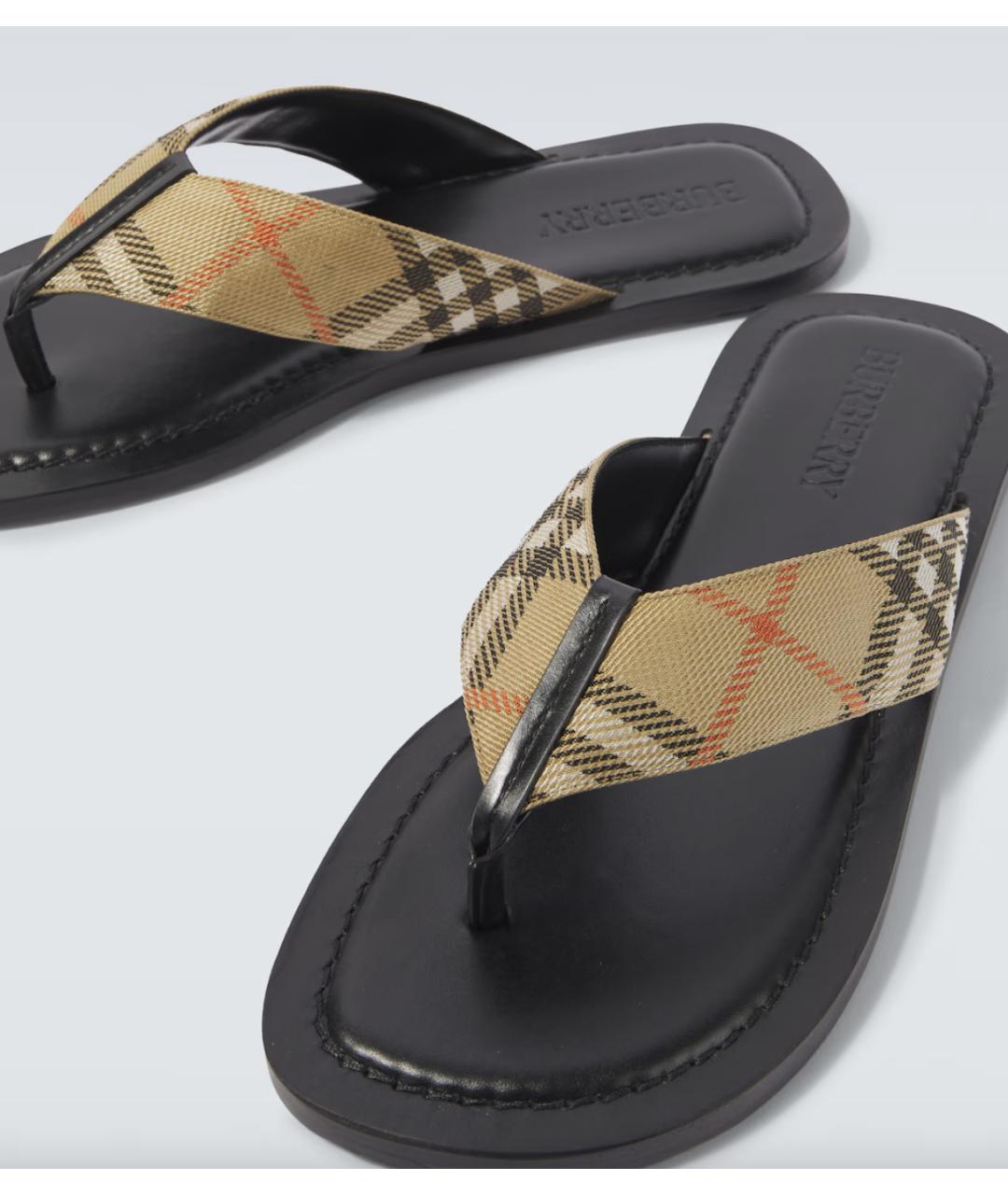 BURBERRY Мульти текстильные шлепанцы, фото 3