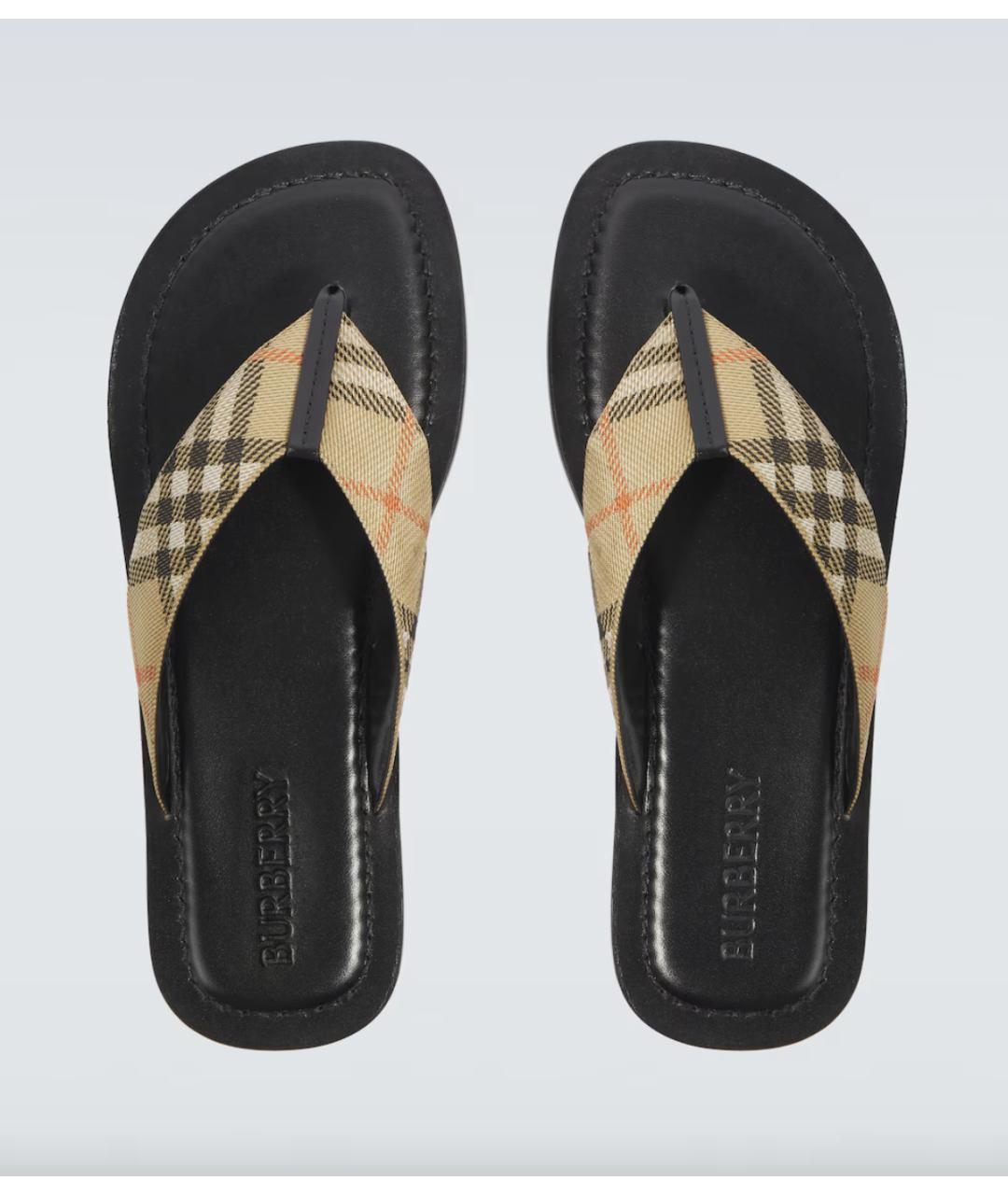 BURBERRY Мульти текстильные шлепанцы, фото 4