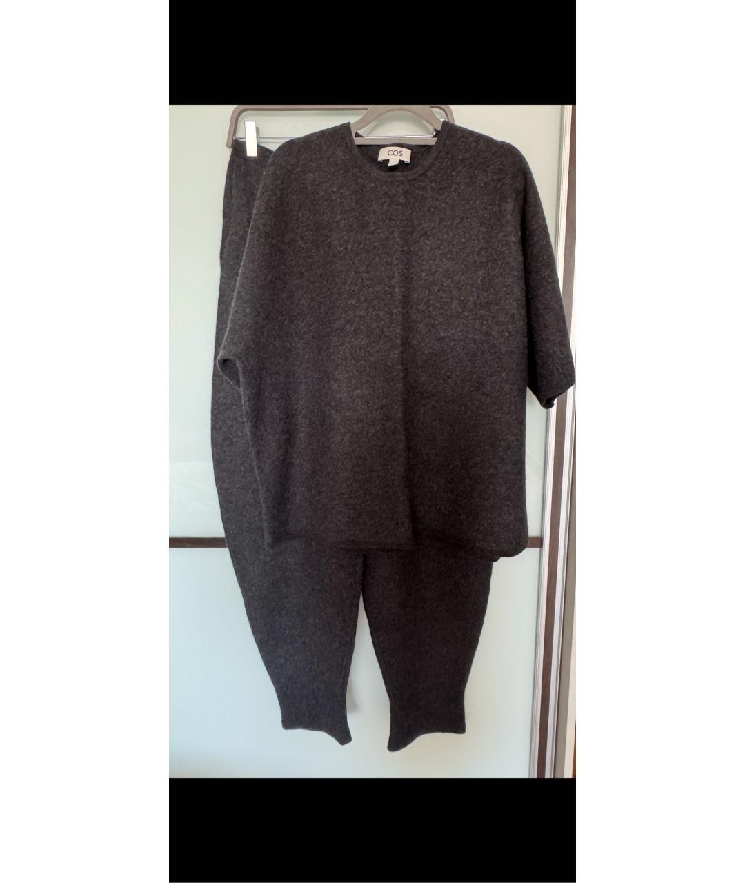 COS Серый шерстяной костюм с брюками, фото 5