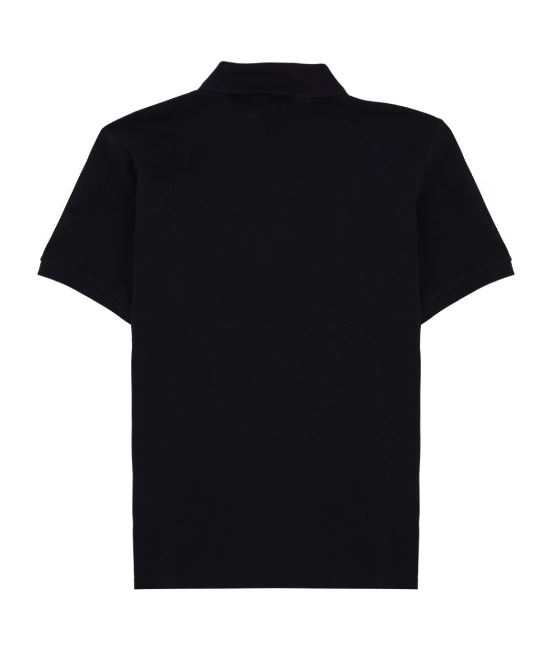 MONCLER Темно-синее хлопковое поло с коротким рукавом, фото 2