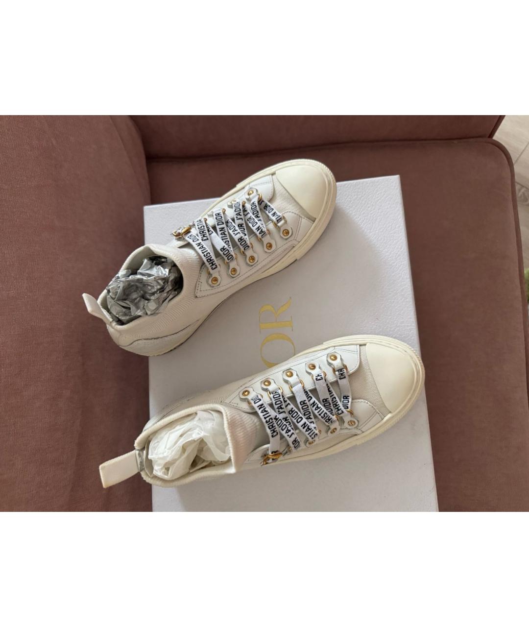 CHRISTIAN DIOR Белые текстильные кеды, фото 2