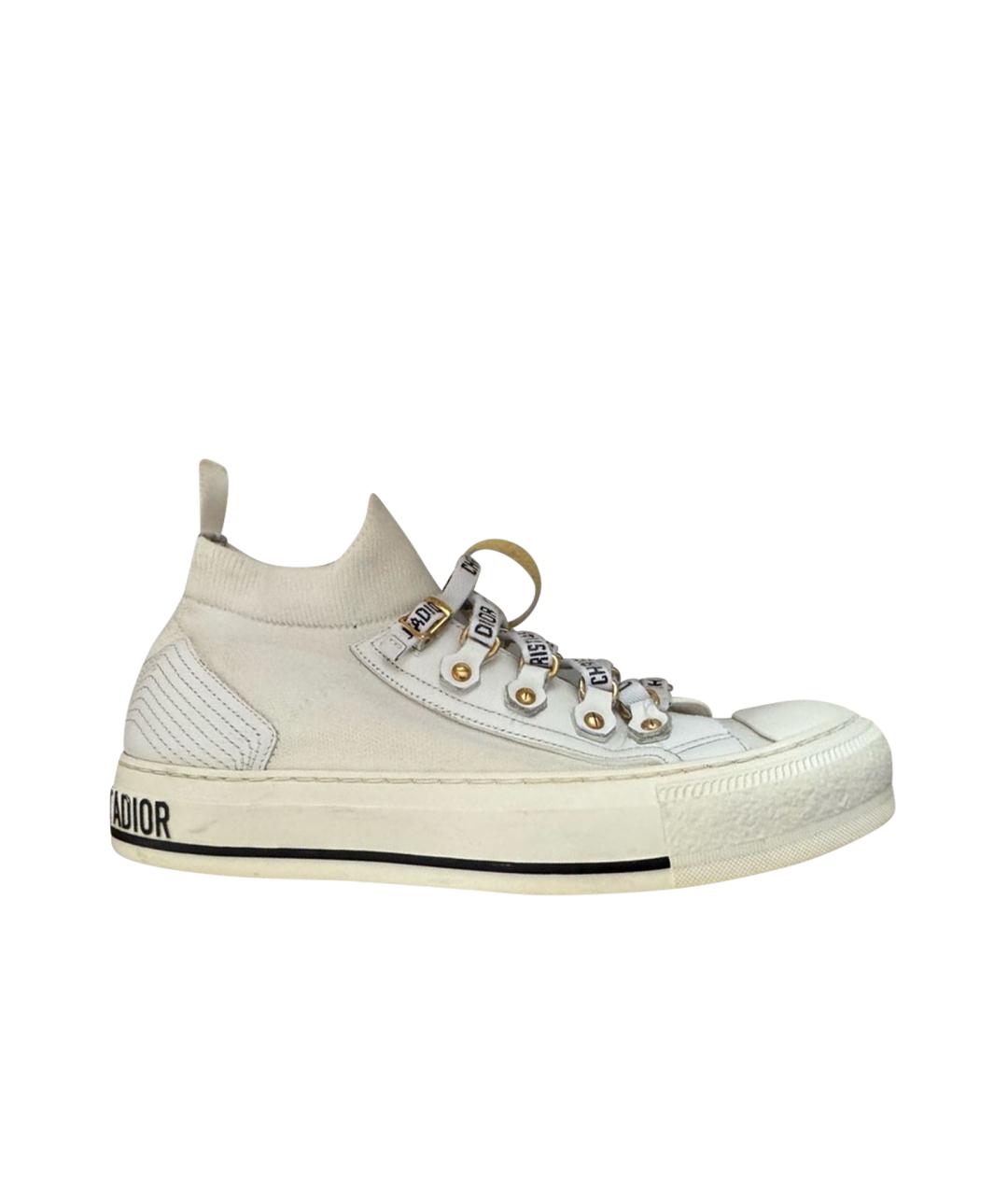 CHRISTIAN DIOR Белые текстильные кеды, фото 1