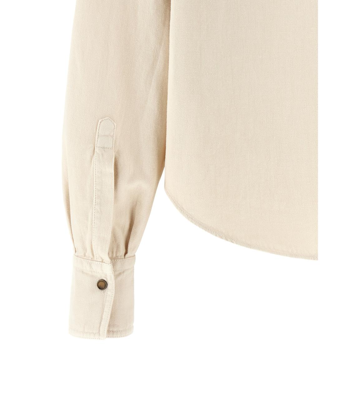 BRUNELLO CUCINELLI Бежевая хлопковая рубашка, фото 4