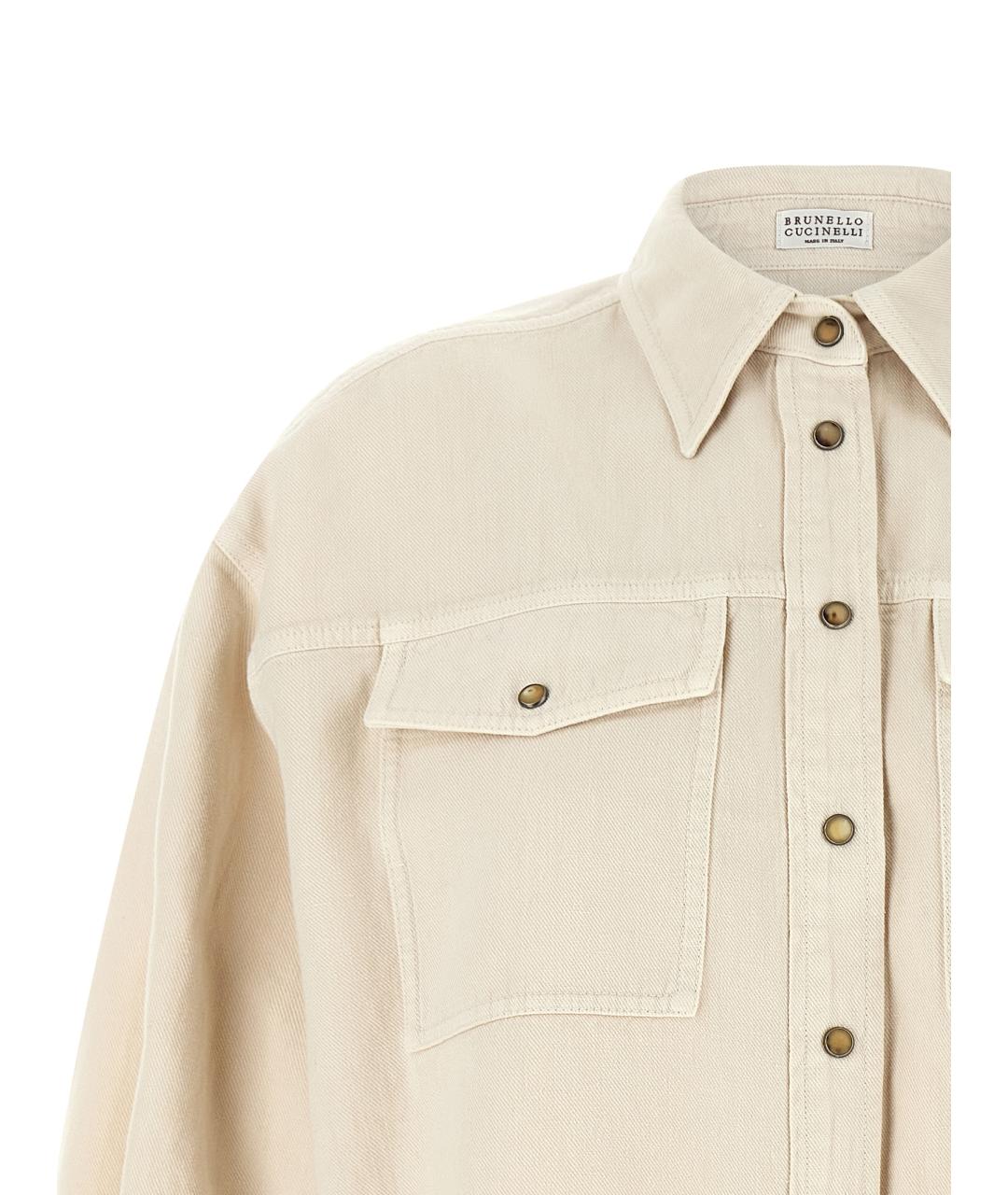 BRUNELLO CUCINELLI Бежевая хлопковая рубашка, фото 3