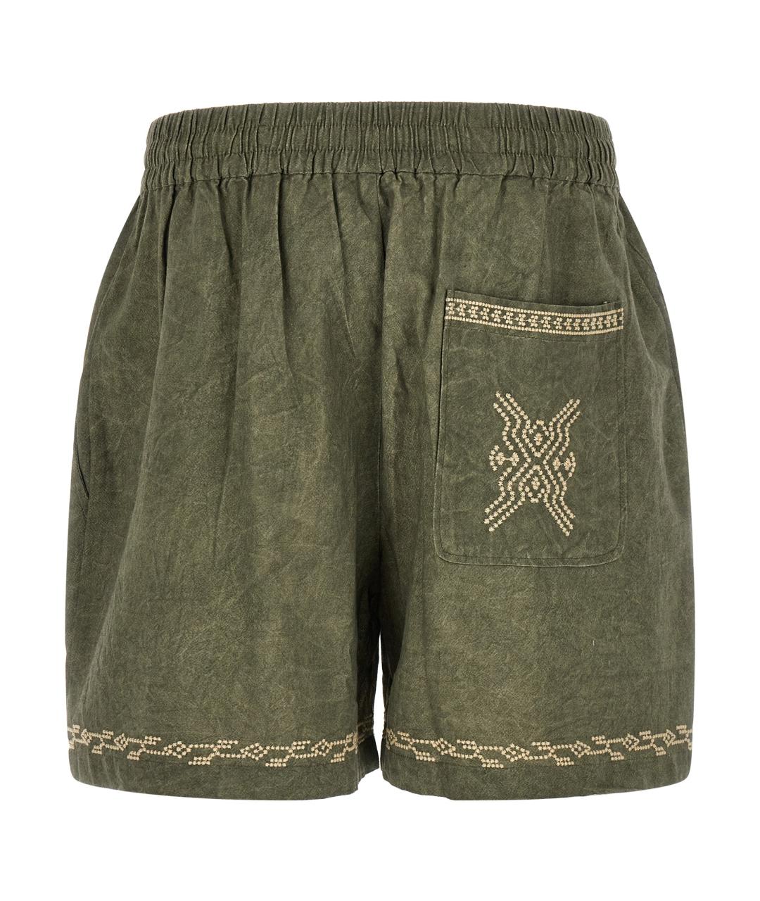 ISABEL MARANT Зеленые хлопковые шорты, фото 2