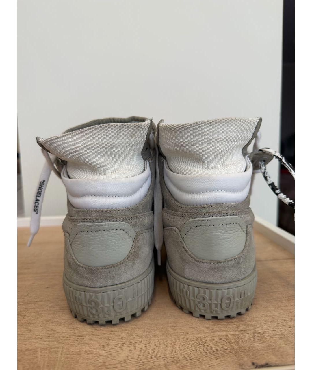 OFF-WHITE Бежевые замшевые кроссовки, фото 4