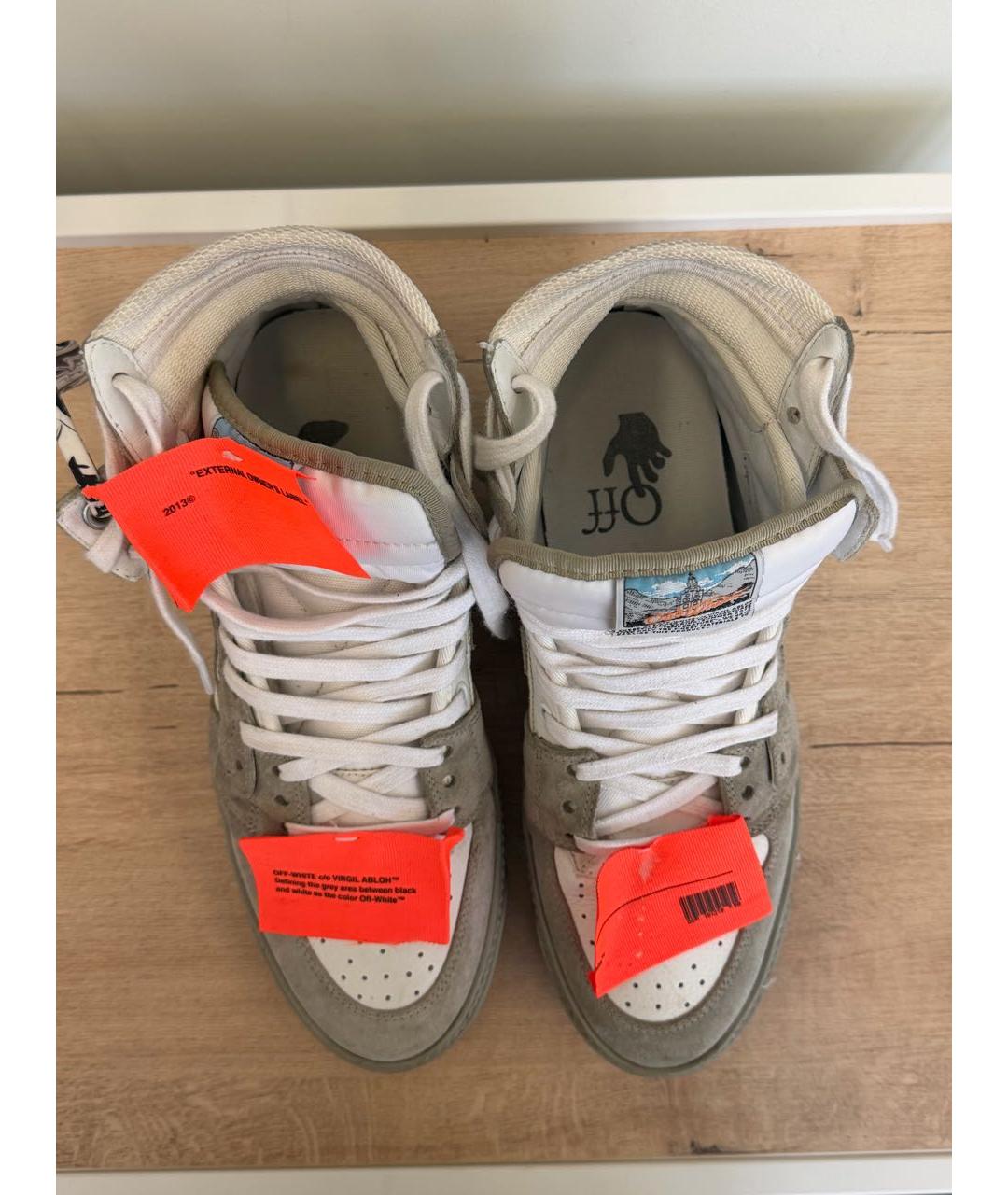 OFF-WHITE Бежевые замшевые кроссовки, фото 7