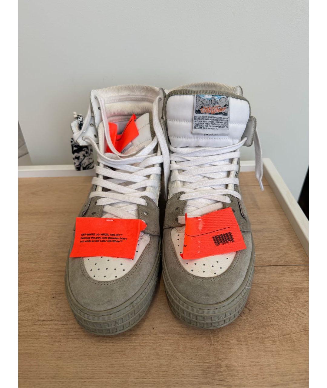 OFF-WHITE Бежевые замшевые кроссовки, фото 2