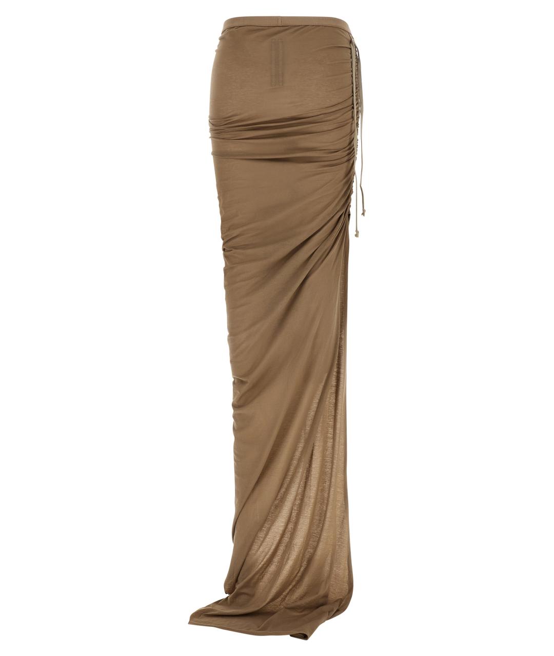 RICK OWENS DRKSHDW Бежевая хлопковая юбка макси, фото 2